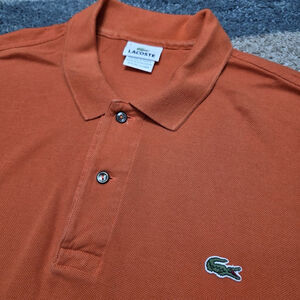 Lacoste Polo Short Sleeve Collared Shirt Orange Size 6